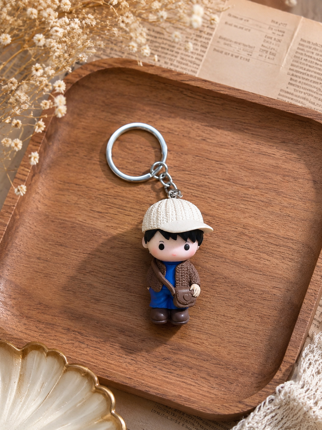 Little Explorer Boy Charm Keychain