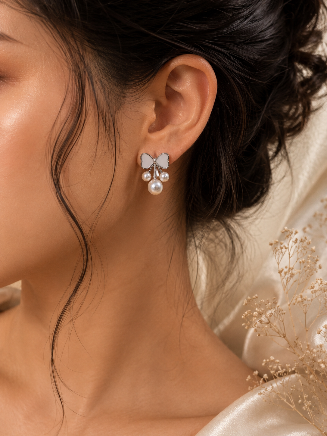 Pearla Bow Drop Earrings