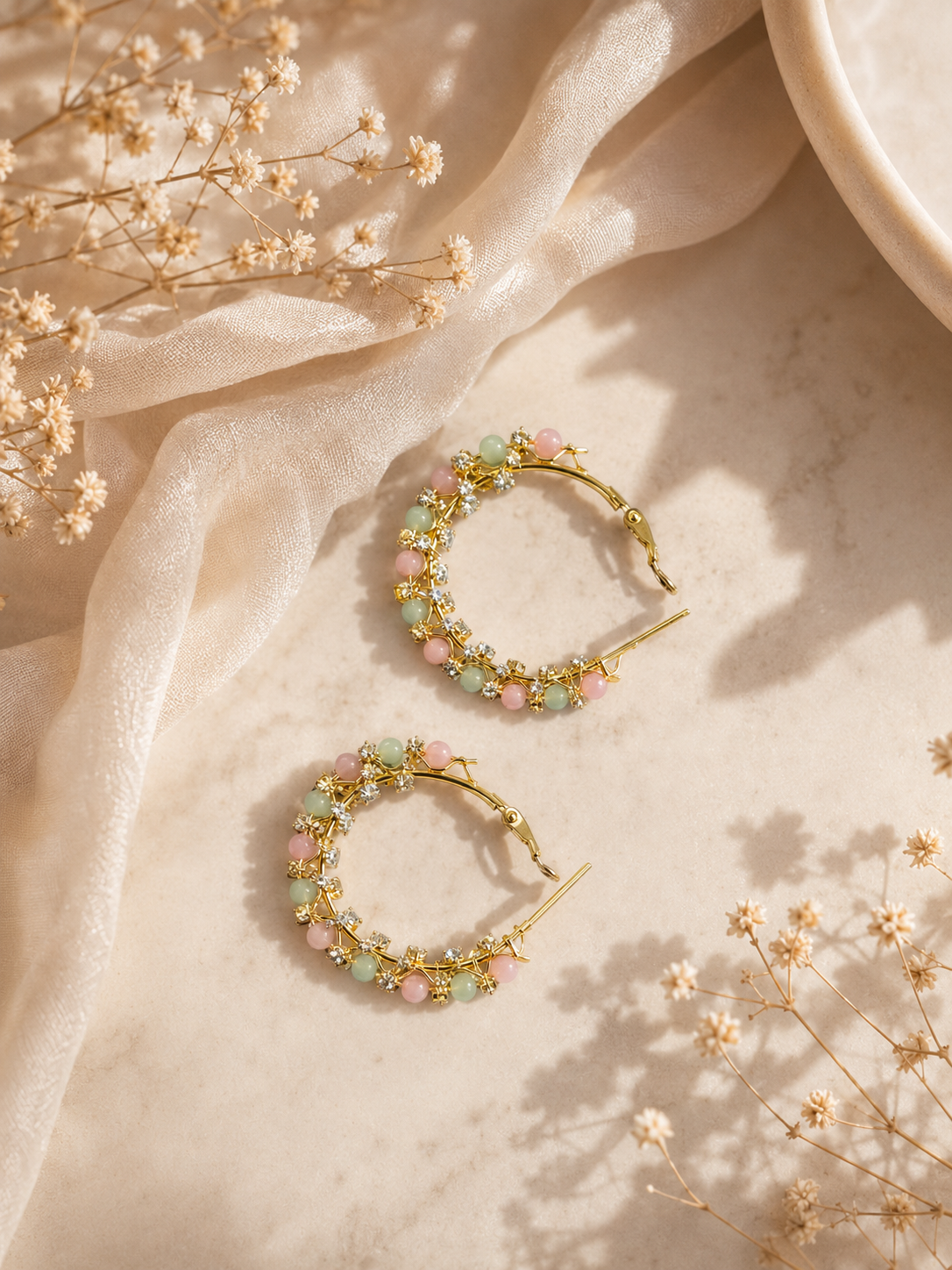 Pastel Bloom Hoop Earrings