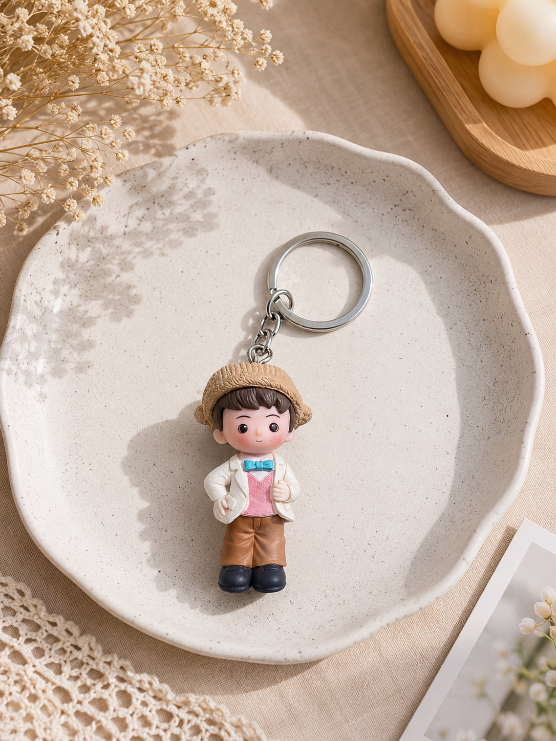Little Boy Doll Charm Keychain