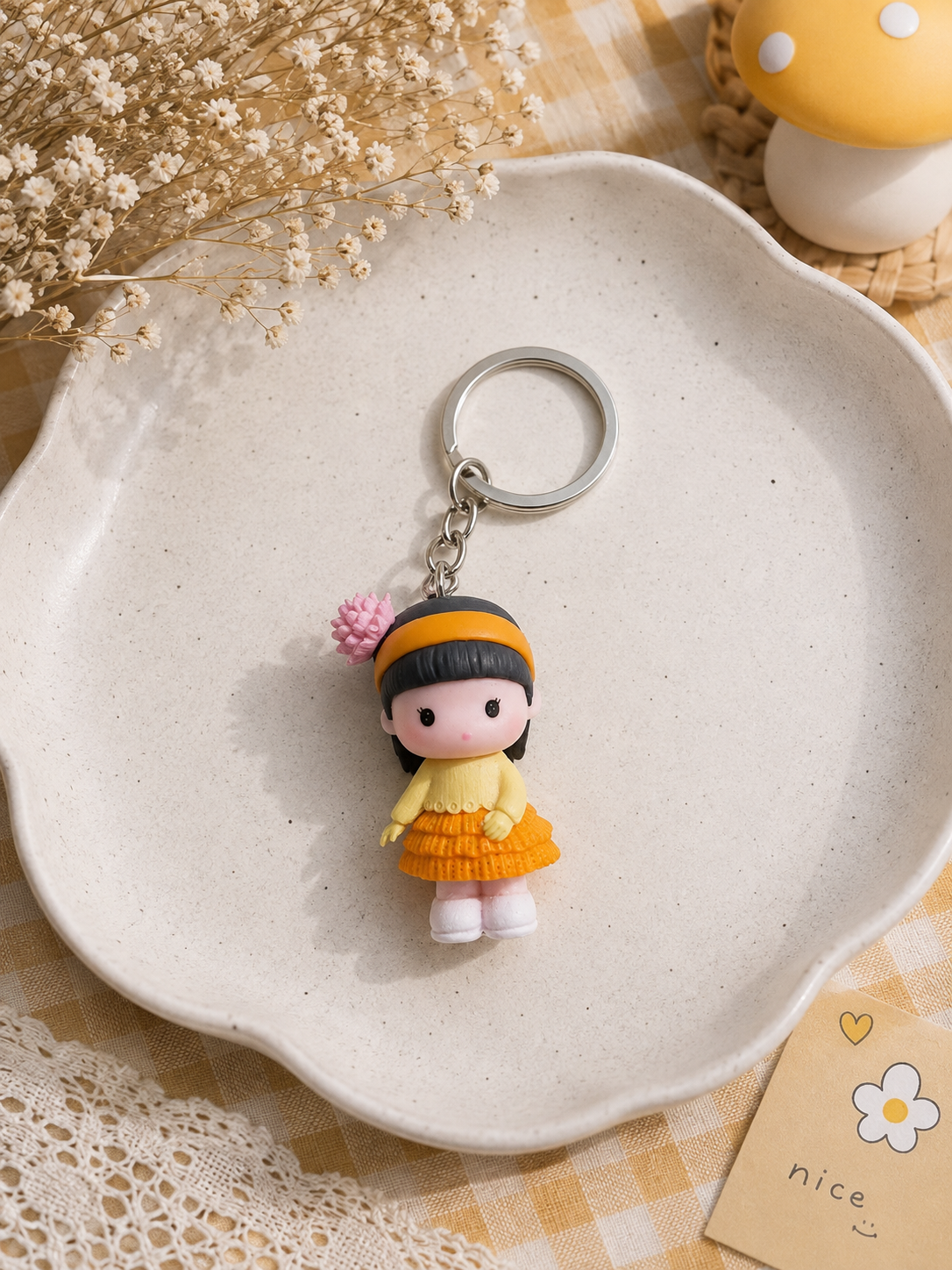 Sunshine Girl Doll Charm Keychain