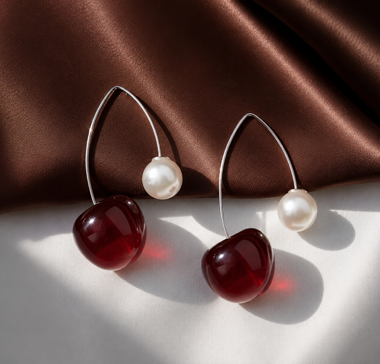 Cherry Pearl Drop Earrings