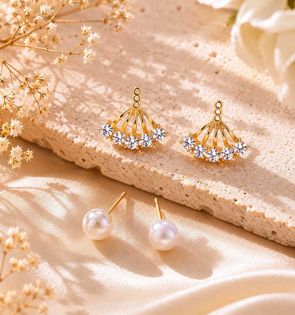 Pearla Crystal Fan Earrings