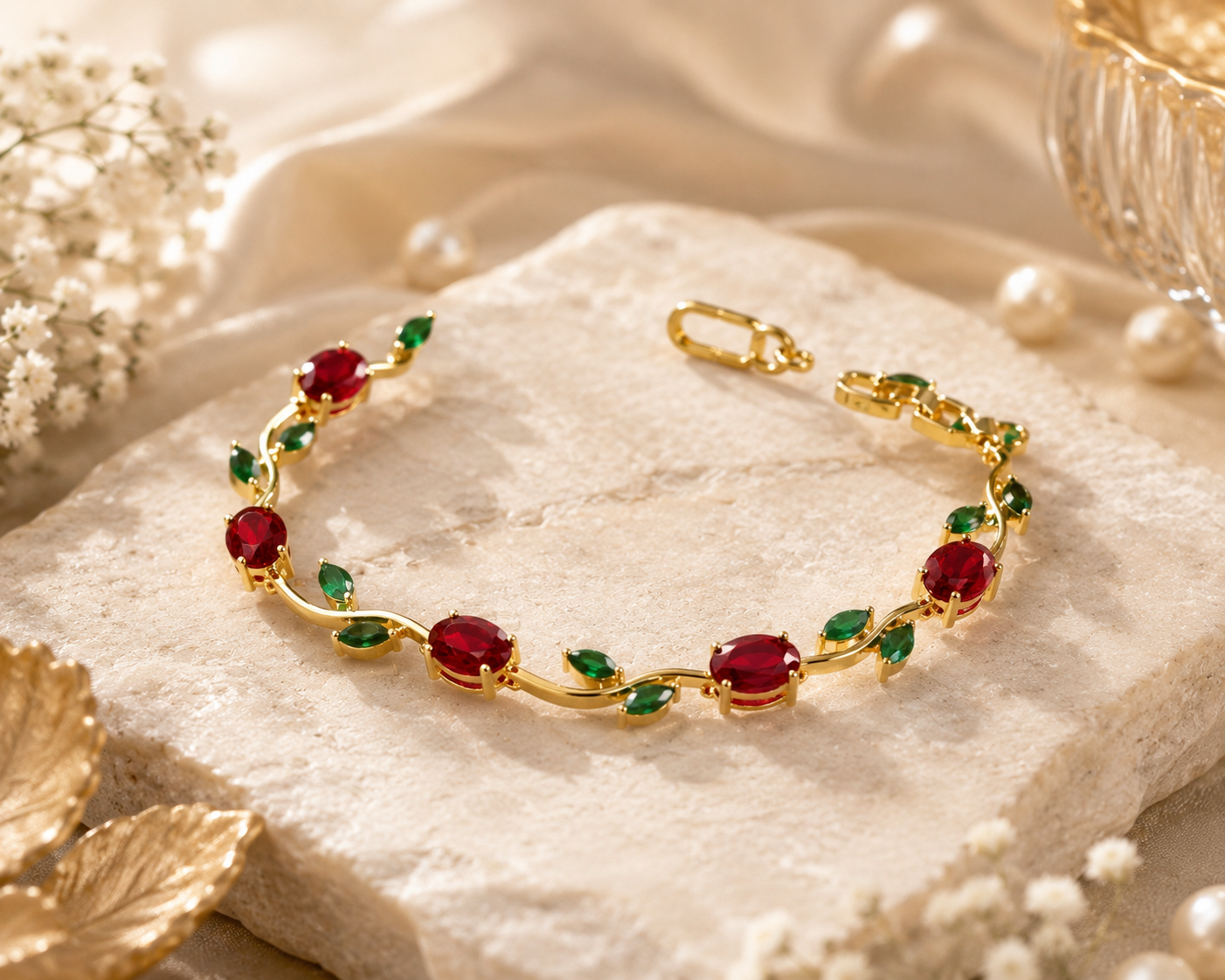 Red Tulip Crystal Bracelet