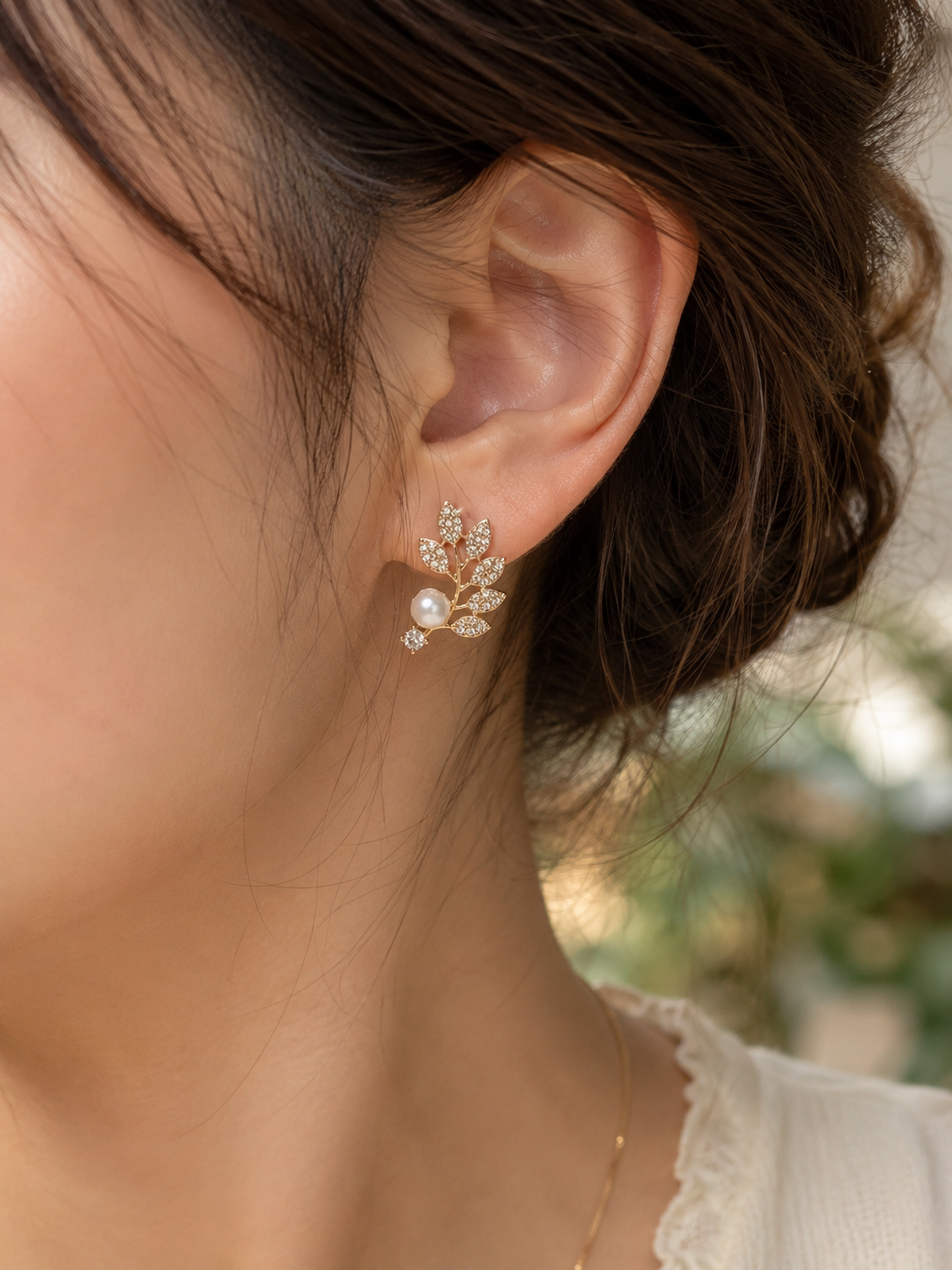 Pearla Vine Crystal Stud Earrings