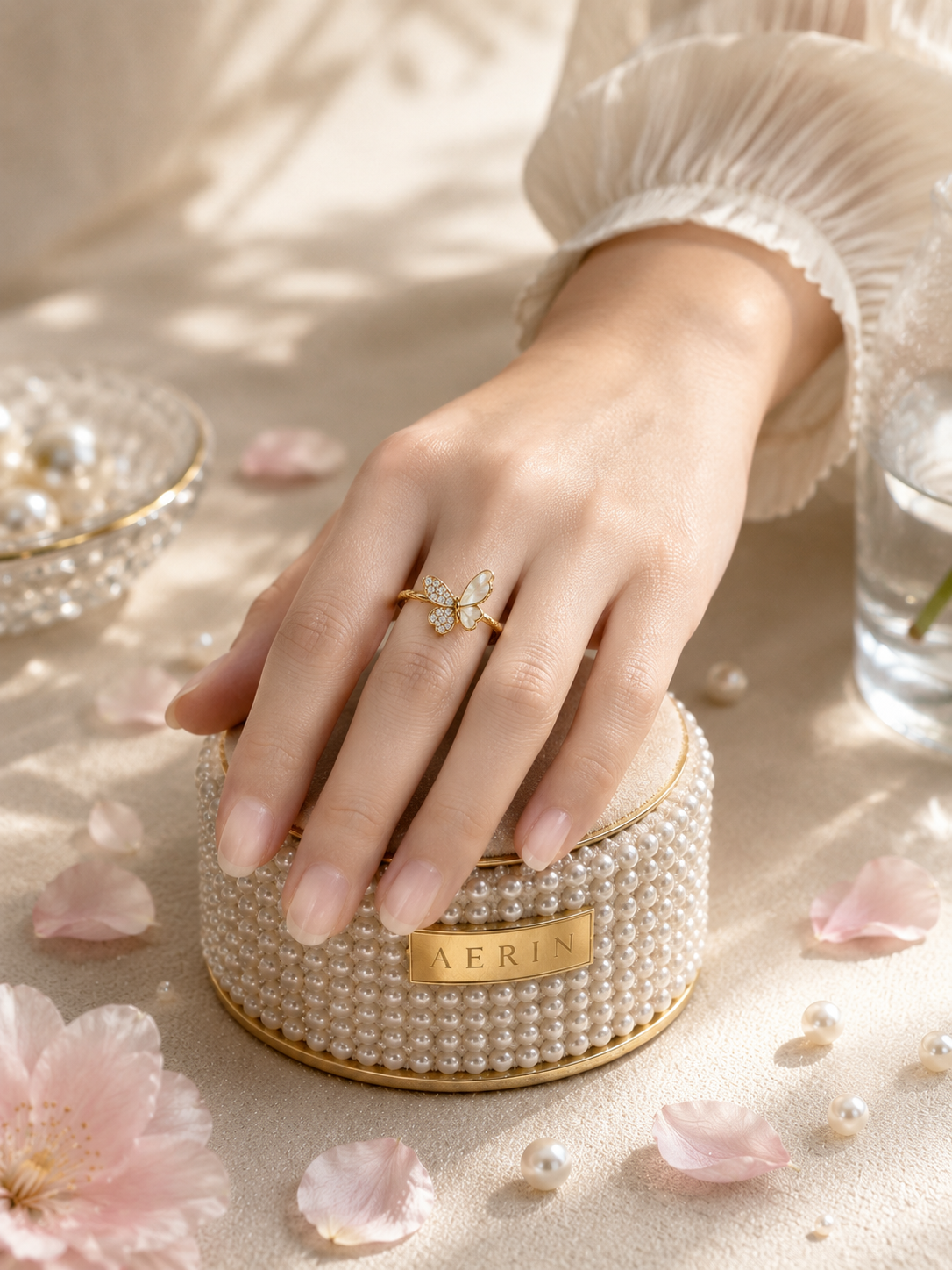 Flutter Crystal Butterfly Ring