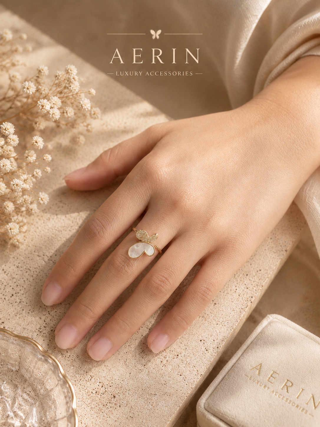 Aurora Butterfly Pearl Ring