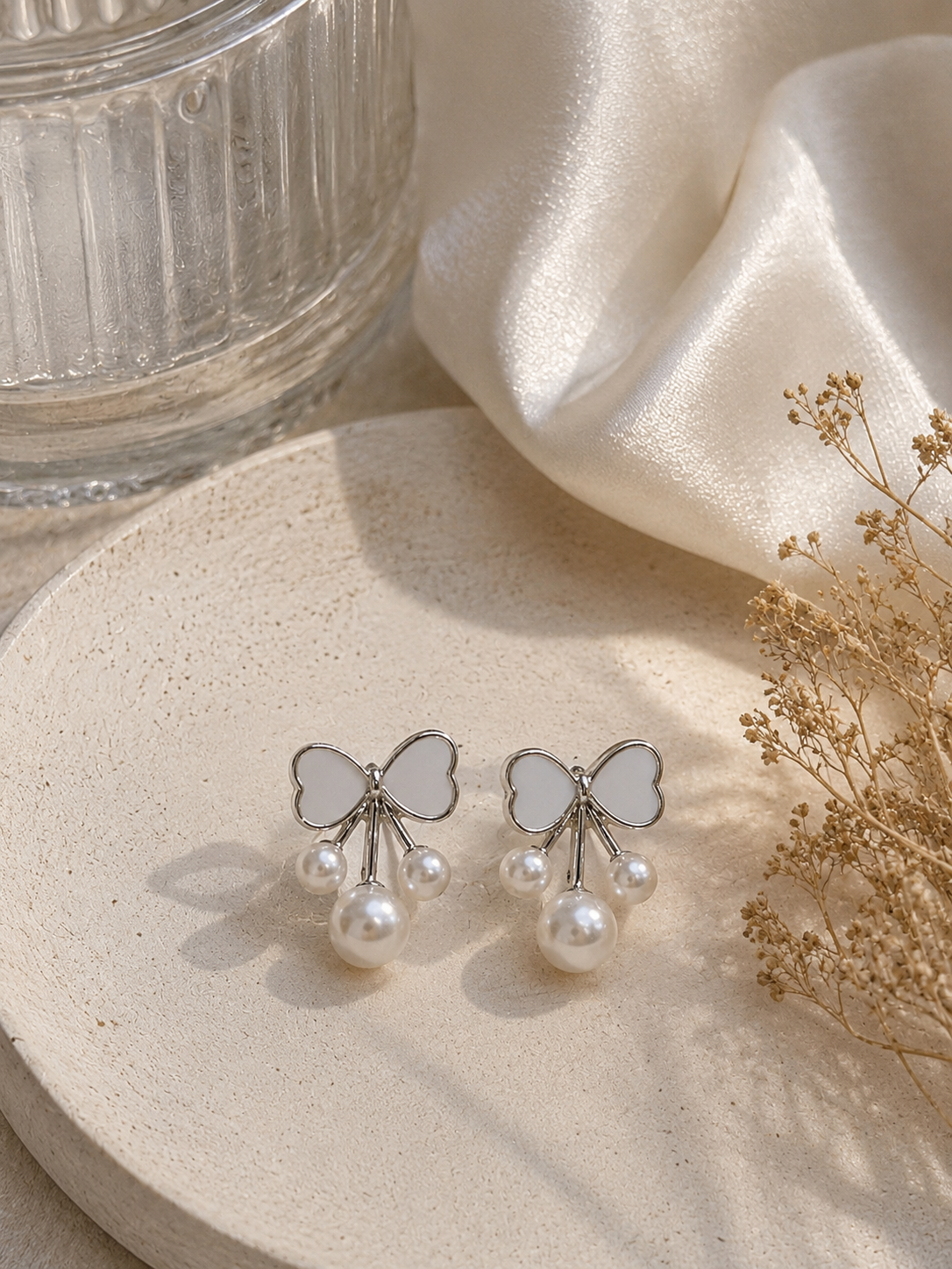 Pearla Bow Drop Earrings