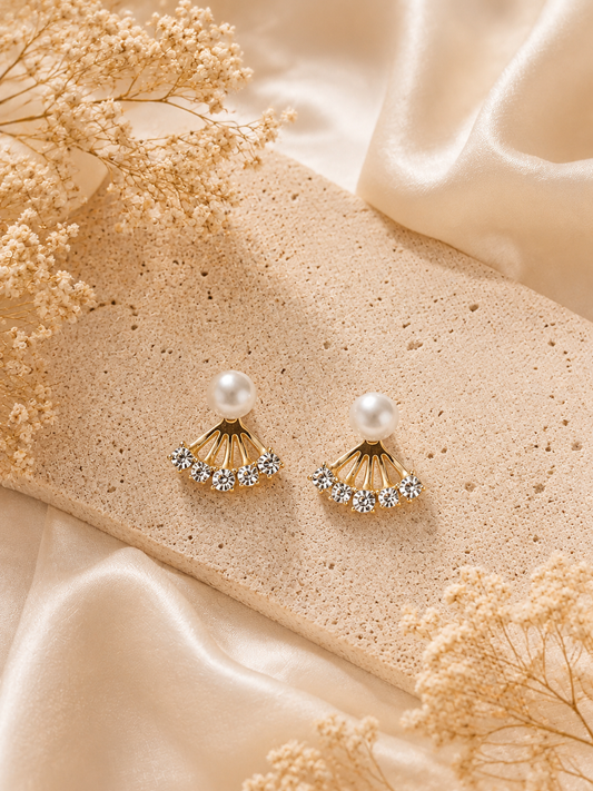 Pearla Crystal Fan Earrings