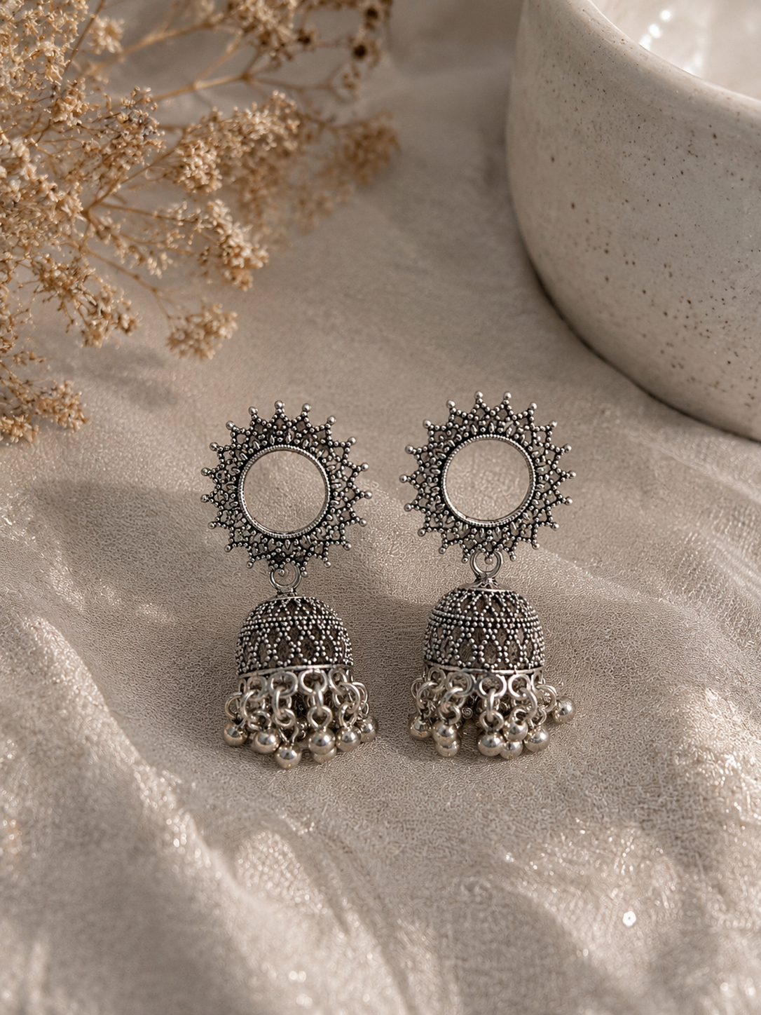 Noor Antique Jhumka Earrings