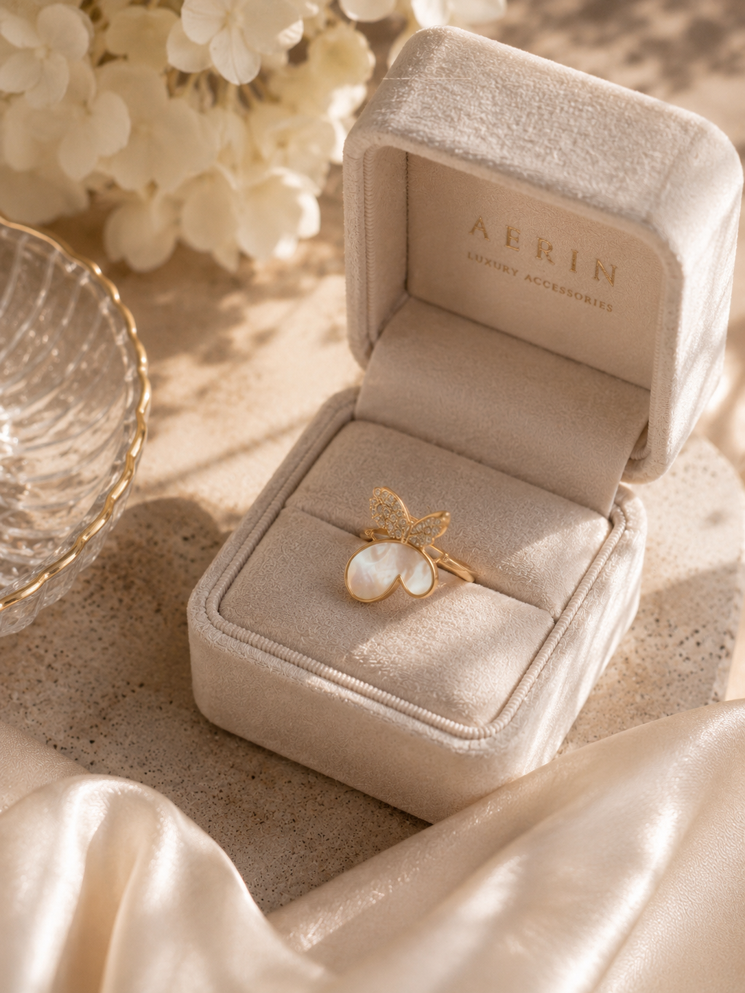 Aurora Butterfly Pearl Ring