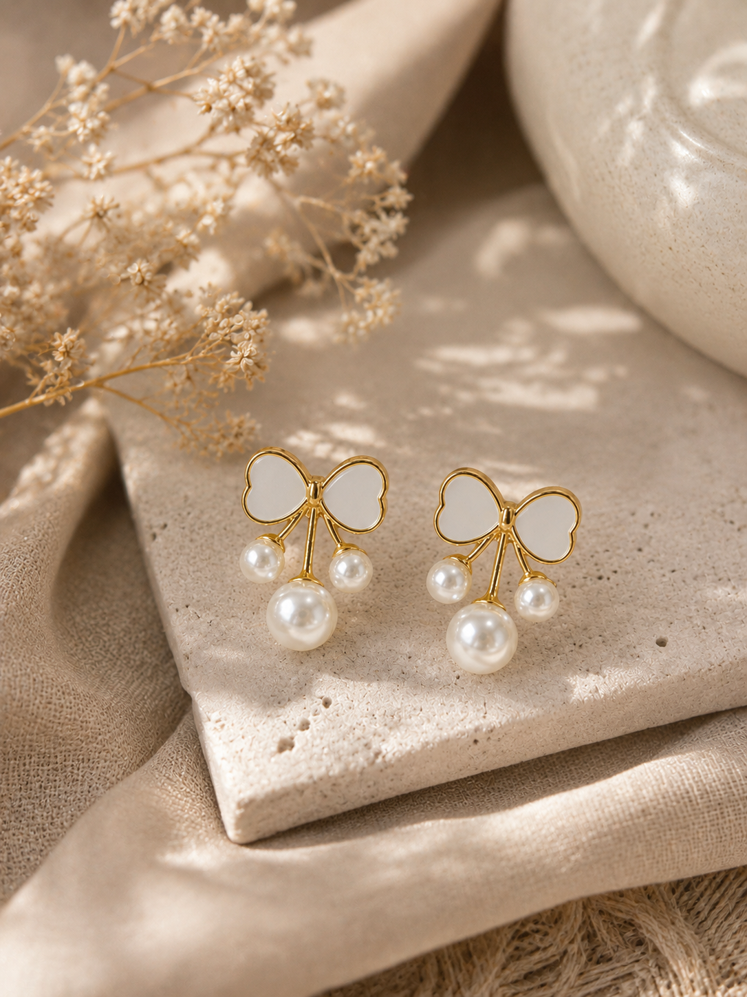Pearla Bow Drop Earrings