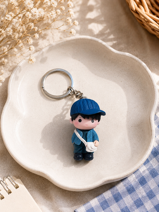 Cozy Boy Doll Charm Keychain