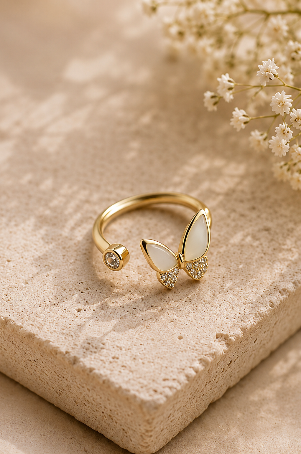 Aurora Butterfly Crystal Ring