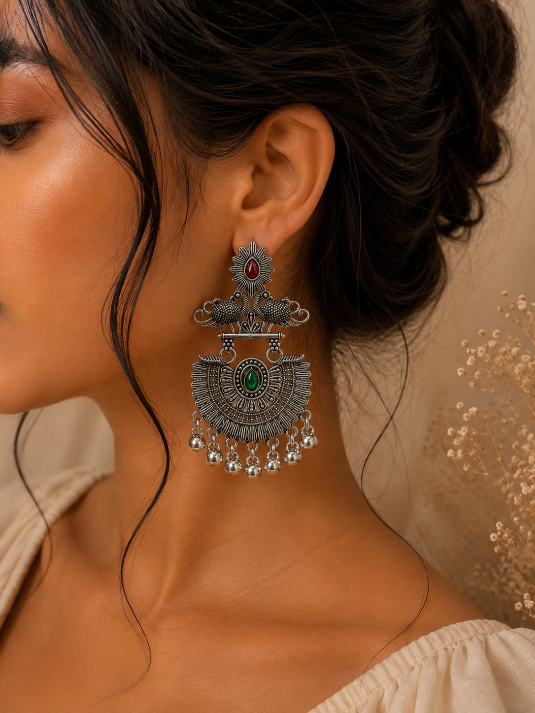 Noor Jhumki Statement Earrings