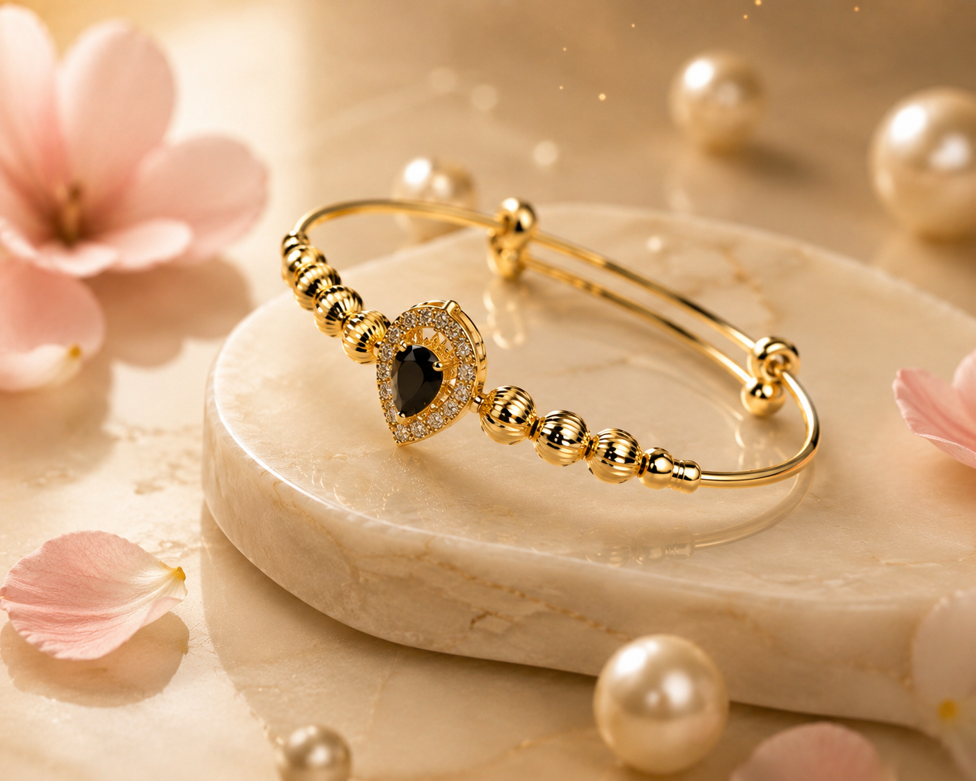 Noir Teardrop Crystal Bracelet