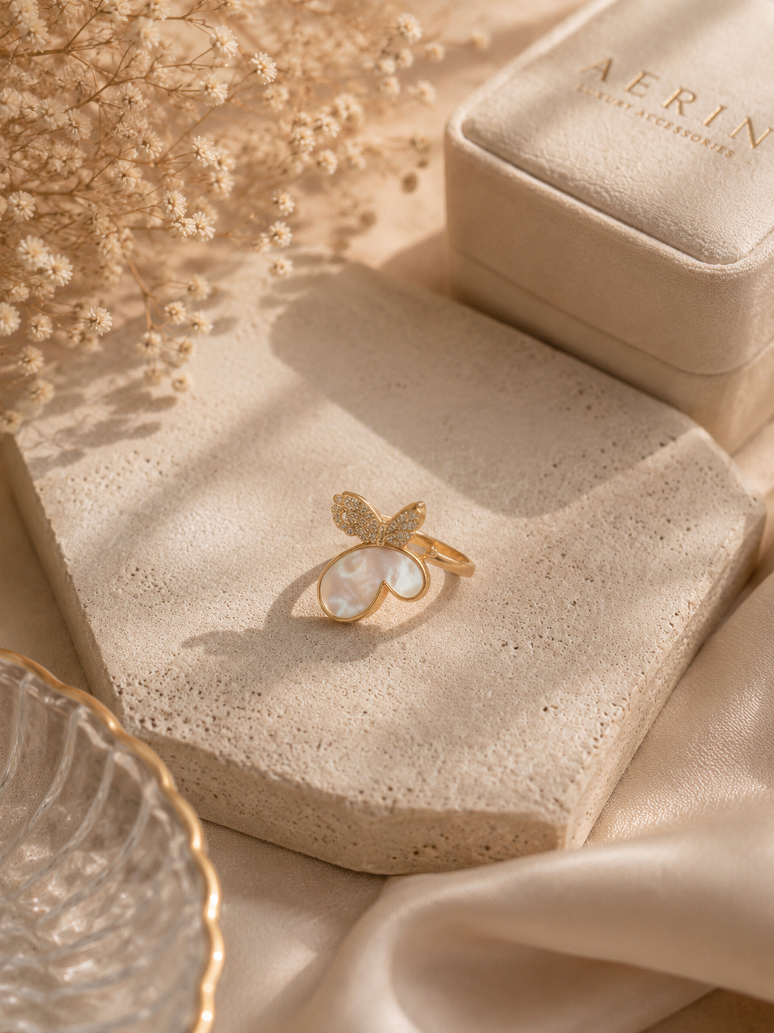 Aurora Butterfly Pearl Ring