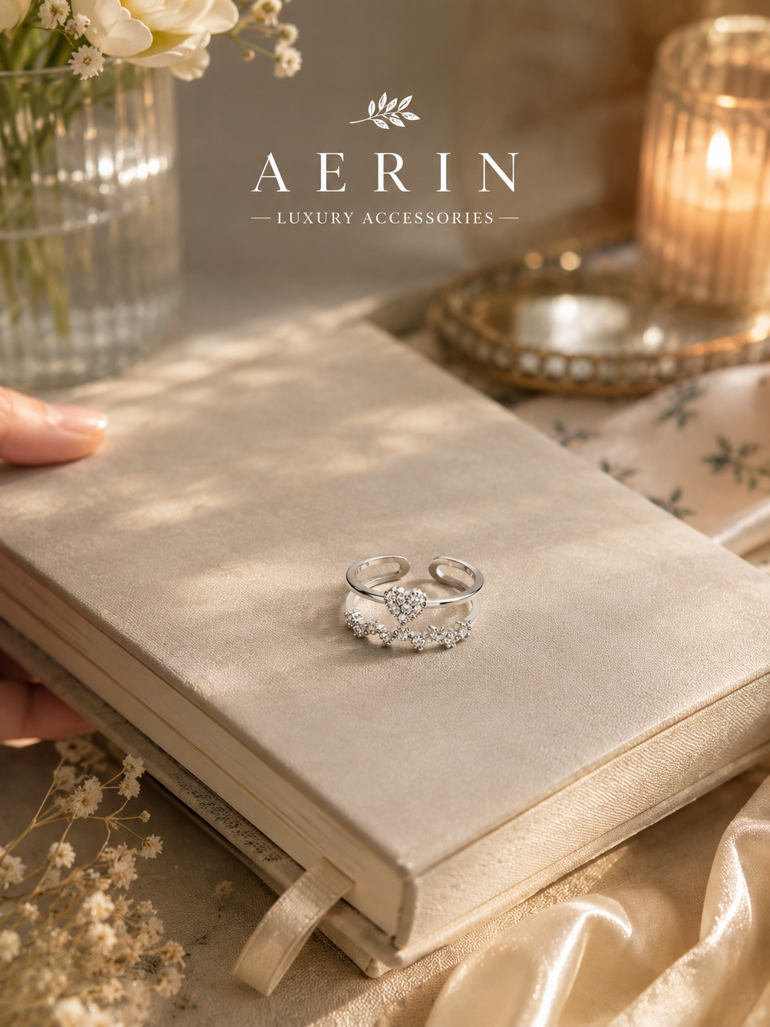 Celeste Heart Crystal Ring