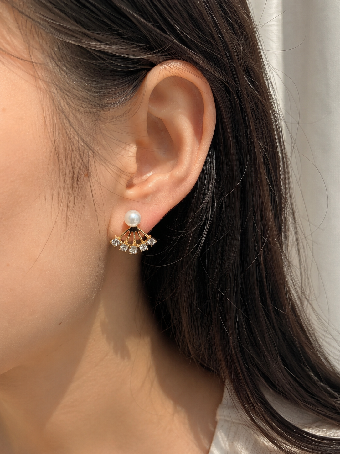 Pearla Crystal Fan Earrings