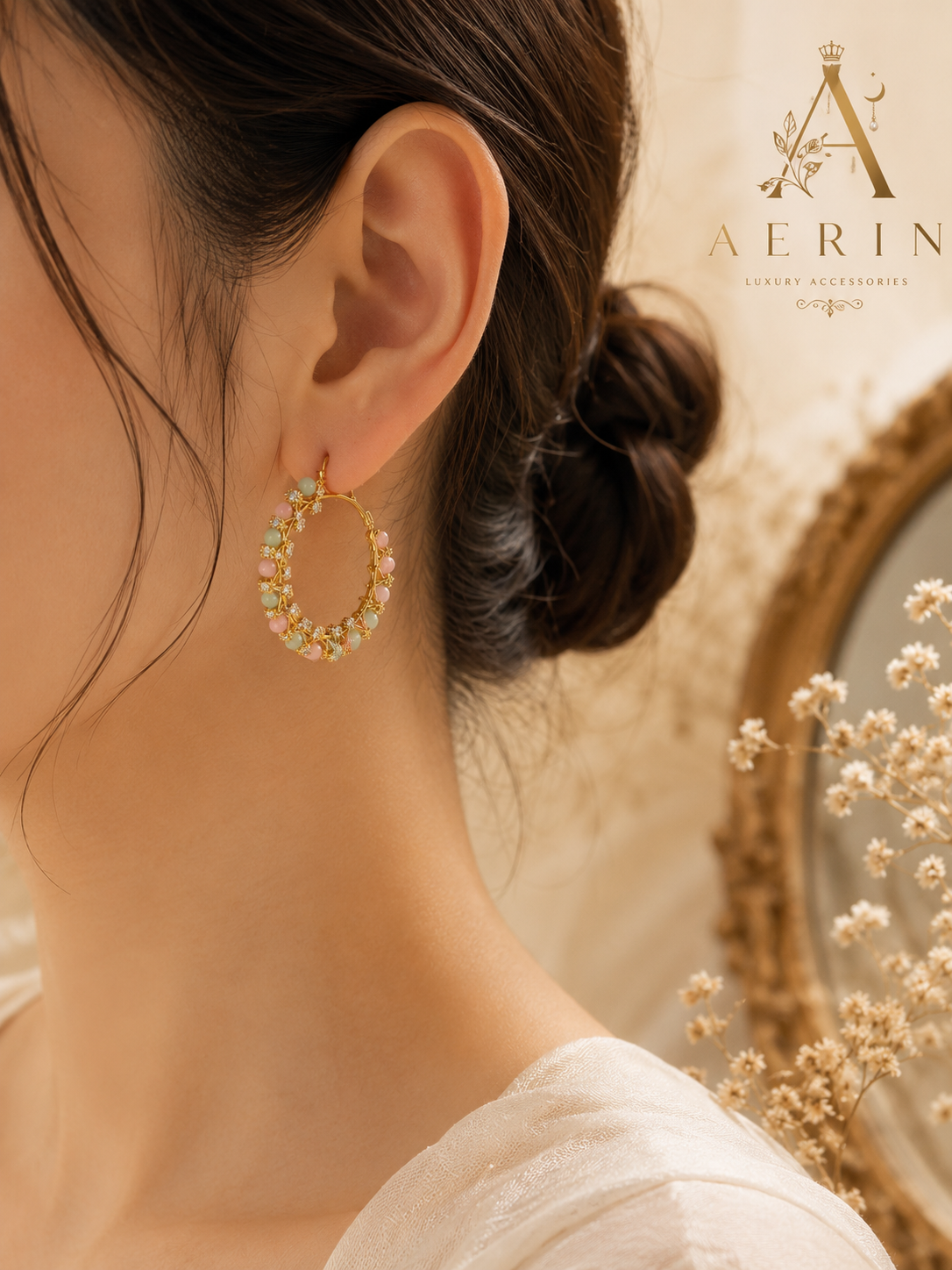 Pastel Bloom Hoop Earrings
