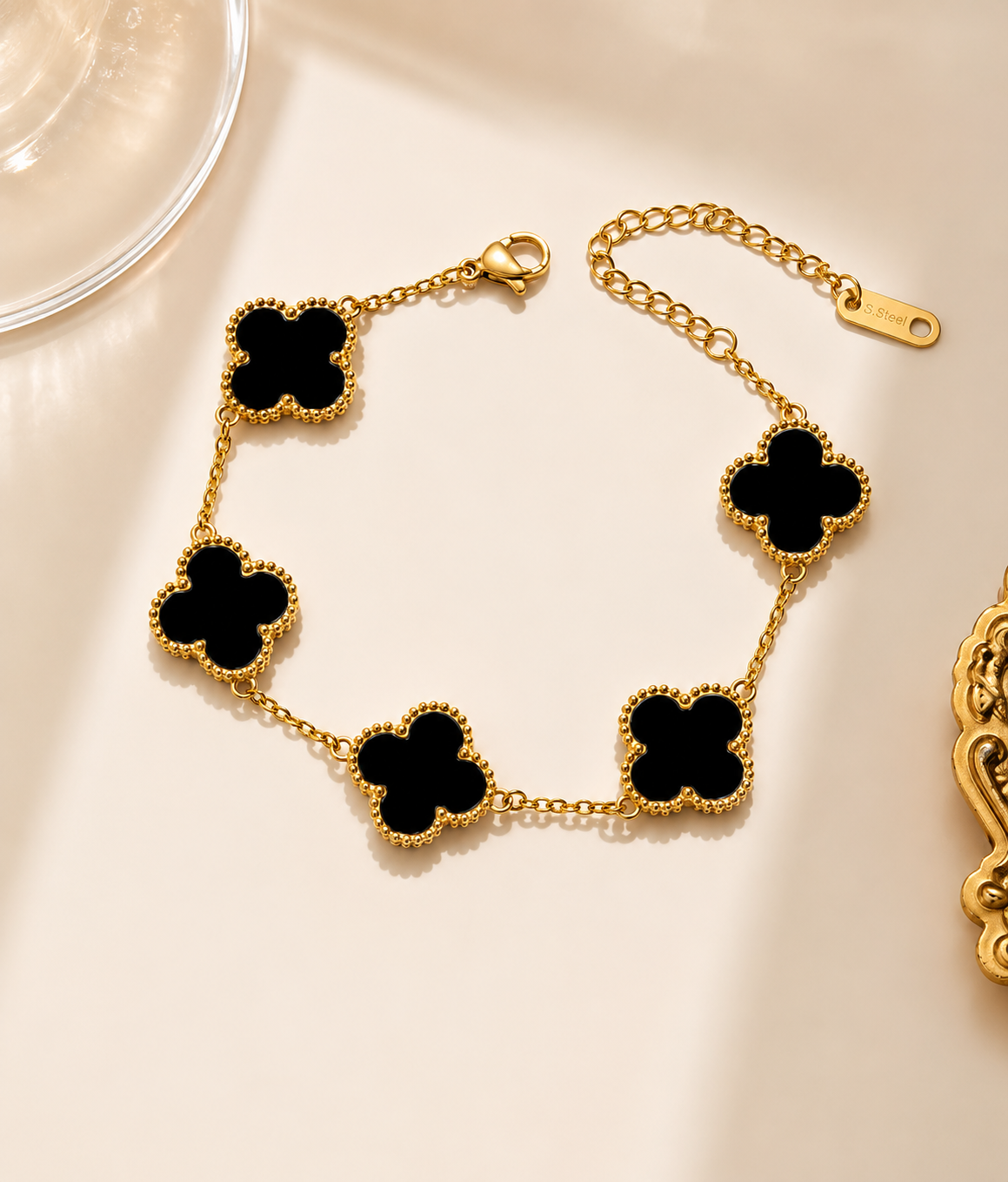 Noir Clover Charm Bracelet
