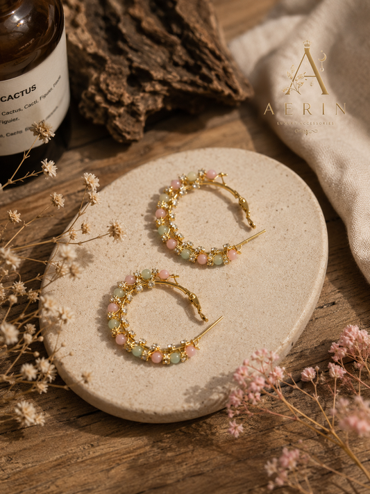 Pastel Bloom Hoop Earrings