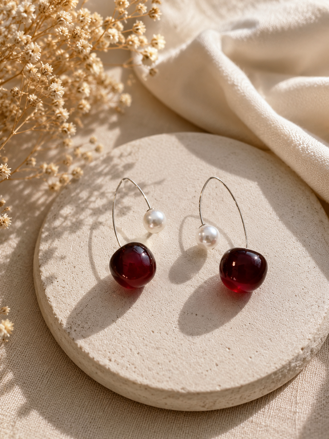 Cherry Pearl Drop Earrings