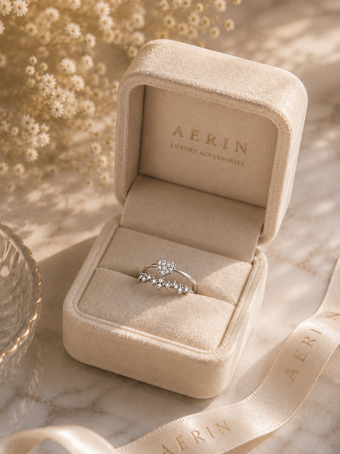 Celeste Heart Crystal Ring