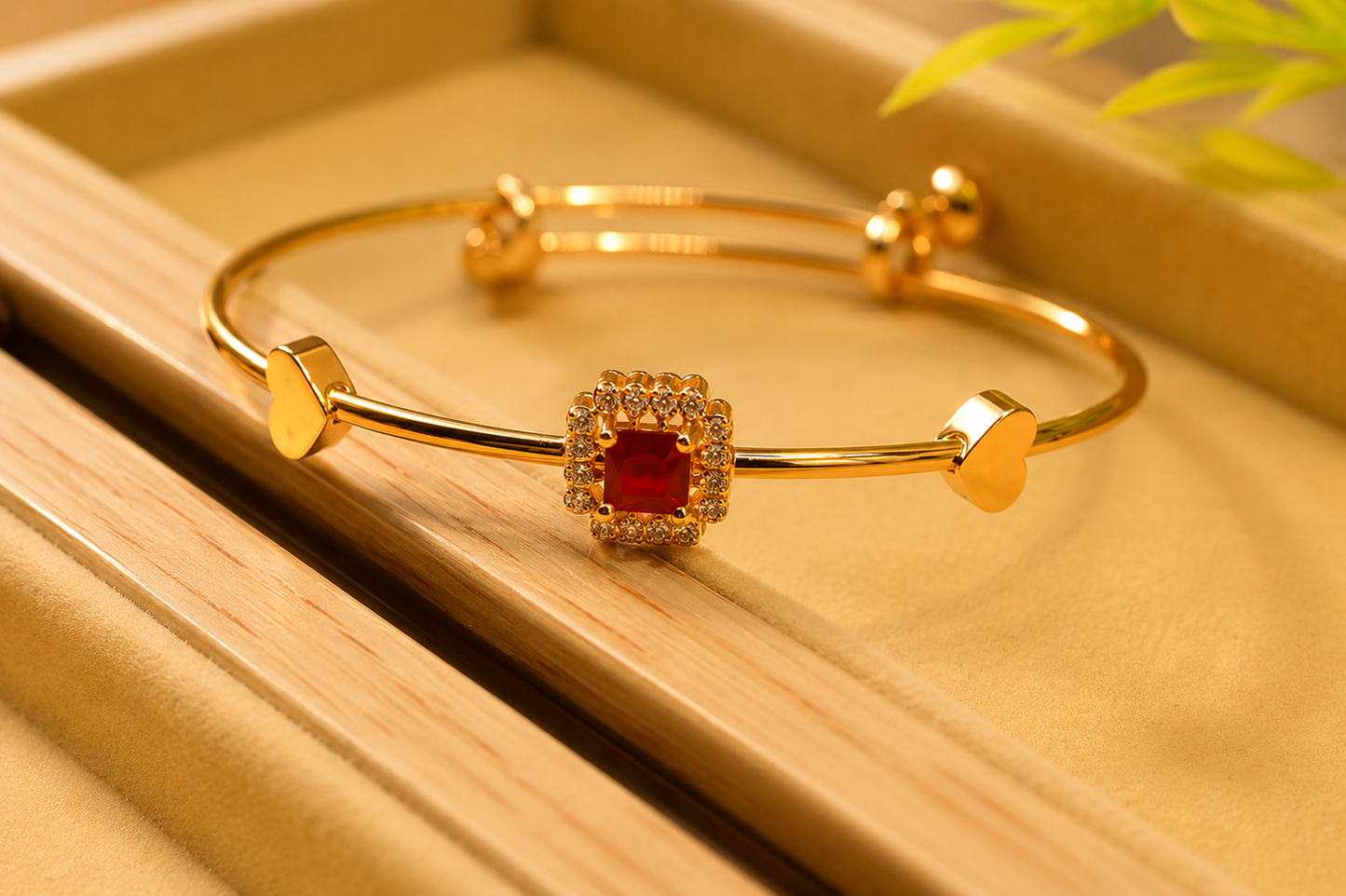 Zaria Ruby Heart Bracelet