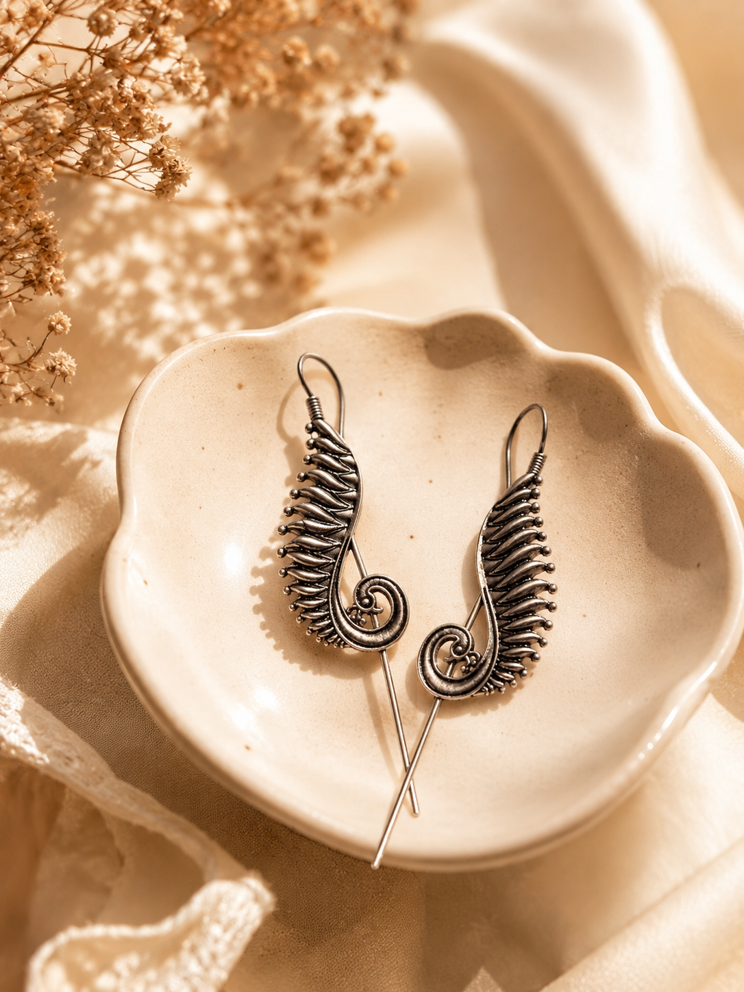 Seraphina Feather Drop Earrings