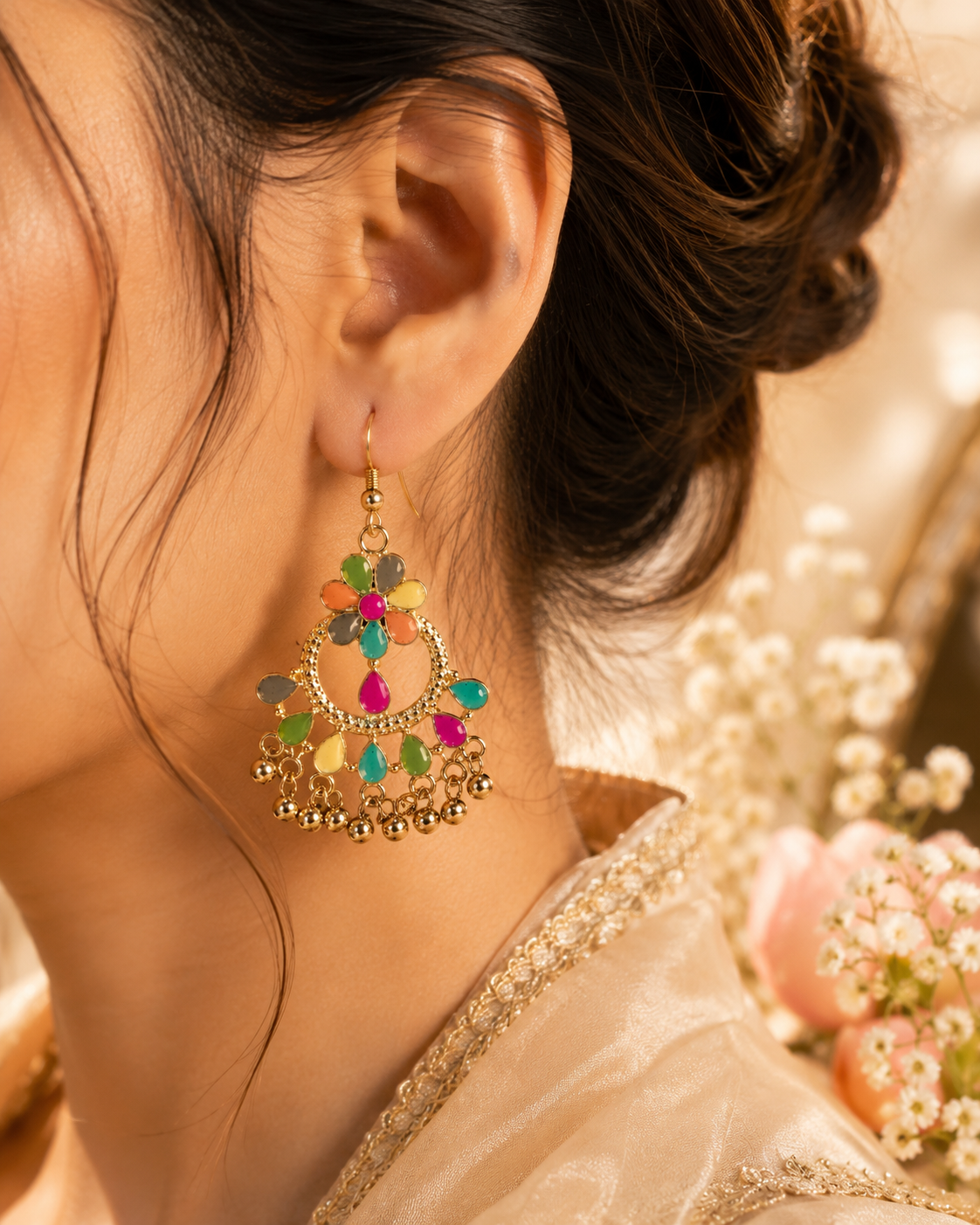 Meher Multicolor Chandbali Earrings